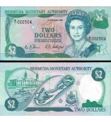 2 Doláre Bermudy 1988 P34a UNC