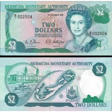 2 Doláre Bermudy 1988 P34a AU