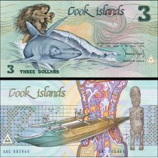 3 Doláre Cookove ostrovy 1987 P03a UNC