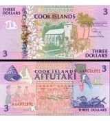 3 Doláre Cookove ostrovy 1992 P07a UNC