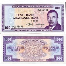 100 Frankov Burundi 1993 P29c UNC