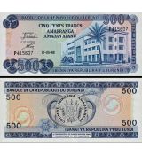 500 Frankov Burundi 1988 P30c UNC
