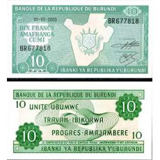10 Frankov Burundi 2003 P33d UNC