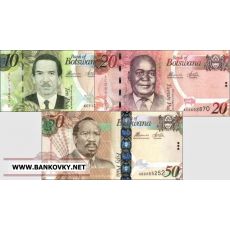Botswana 10-50 Pula 3 bankovky UNC