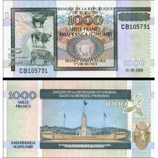 1000 Frankov Burundi 2009 P46 UNC