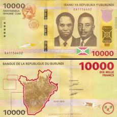 10.000 Frankov Burundi 2015 P54 UNC