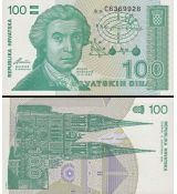 *100 Dinárov Chorvátsko 1991 P020a UNC