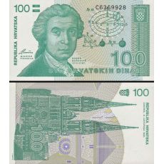 100 Dinárov Chorvátsko 1991 P020a UNC