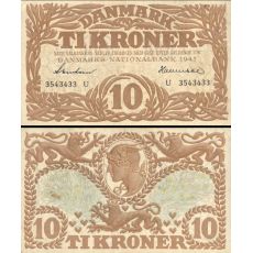 10 Kroner Dánsko 1943 P31o UNC