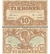 10 Kroner Dánsko 1943 P31o-0 AU