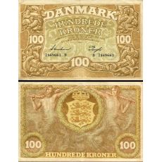 100 Kroner Dánsko 1943 P33d-2-3 F