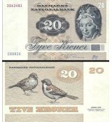 20 Kroner Dánsko 1979 P49 UNC