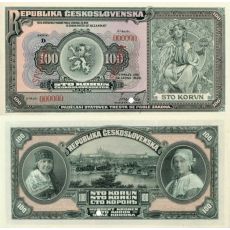 100 korún Československo 1920 N17a anulát - REPLIKA