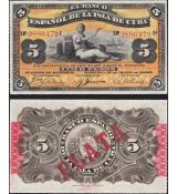 5 Pesos Kuba 1896 P048b-1 XF